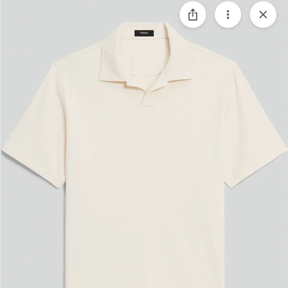 Theory Men's Off-White Polo Shirt